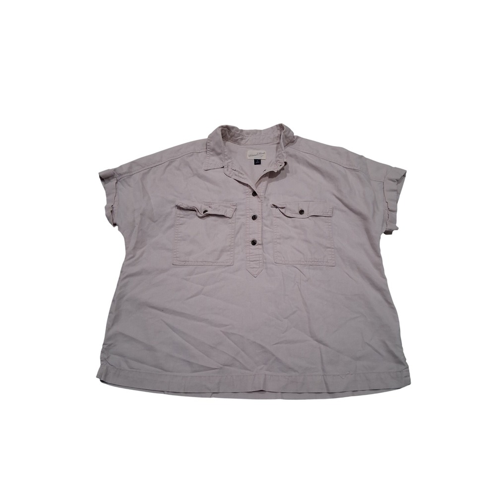 Universal Thread Mauve Short Sleeve Utility Button Down Shirt Womens Medium